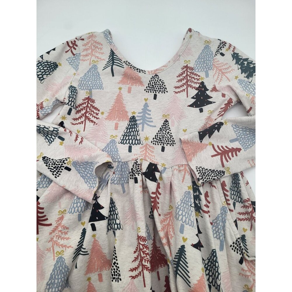 Hanna Andersson Christmas Tree Dress SZ 8/ 130 Aspen Celebration Skater Pockets - Picture 7 of 7